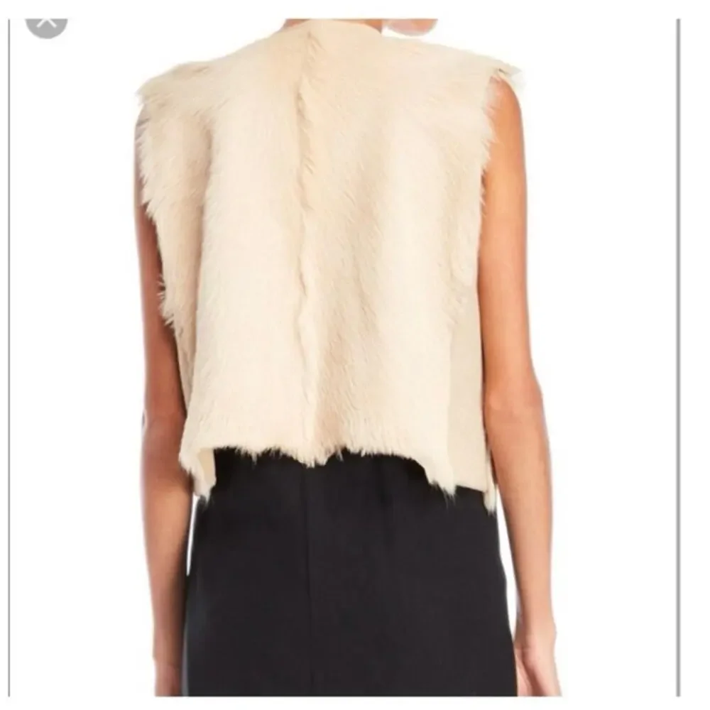Mason Silk Lined Goat Fur Vest Blonde XS - Picture 2 of 9